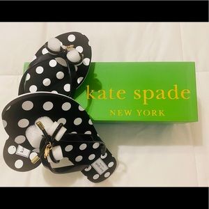 Kate Spade - (New) Nova Bow Flip Flop Polka Dots